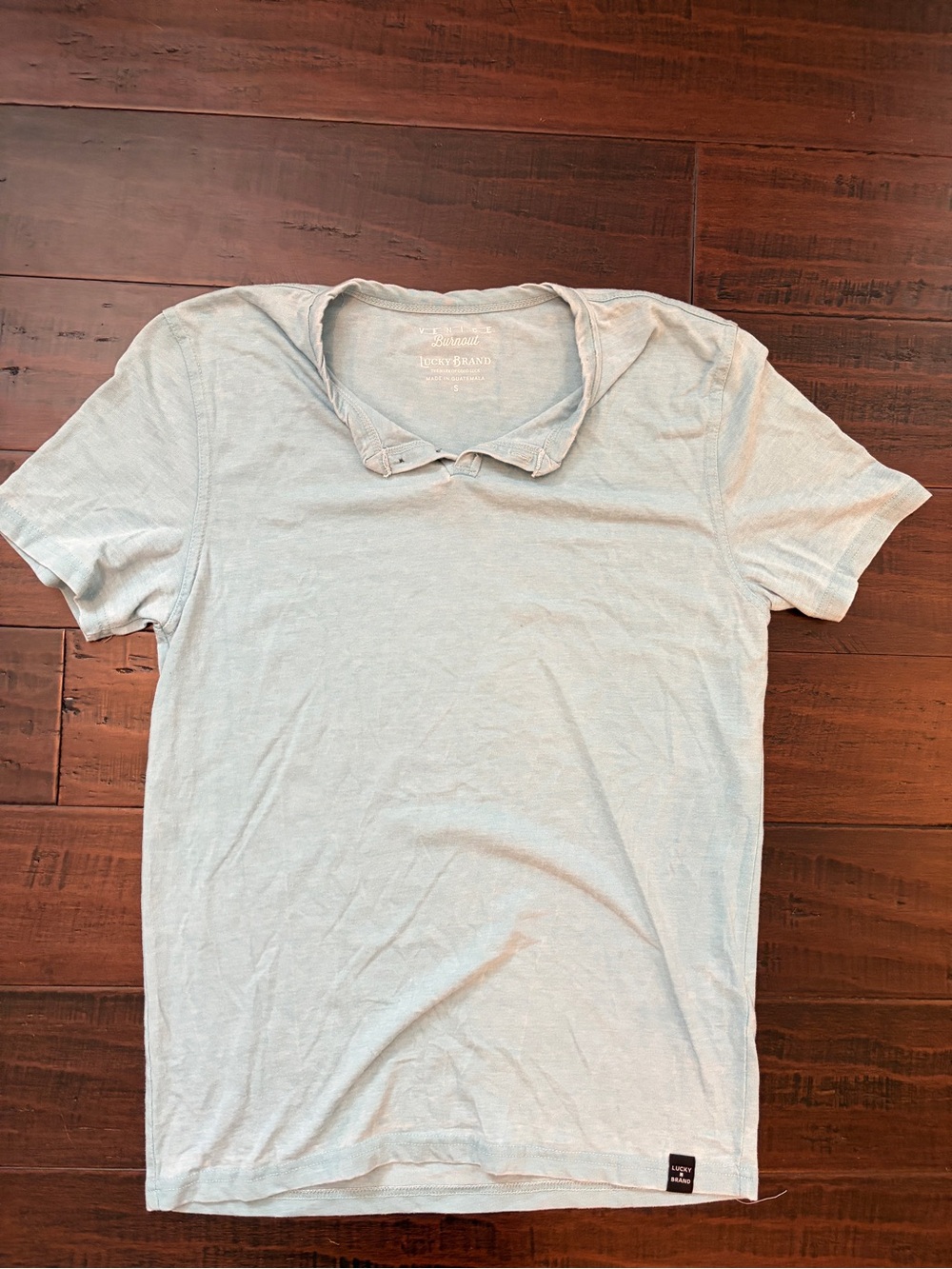Lucky Brand Light Blue Short-Sleeve Polo Tee - Picture 1 of 5